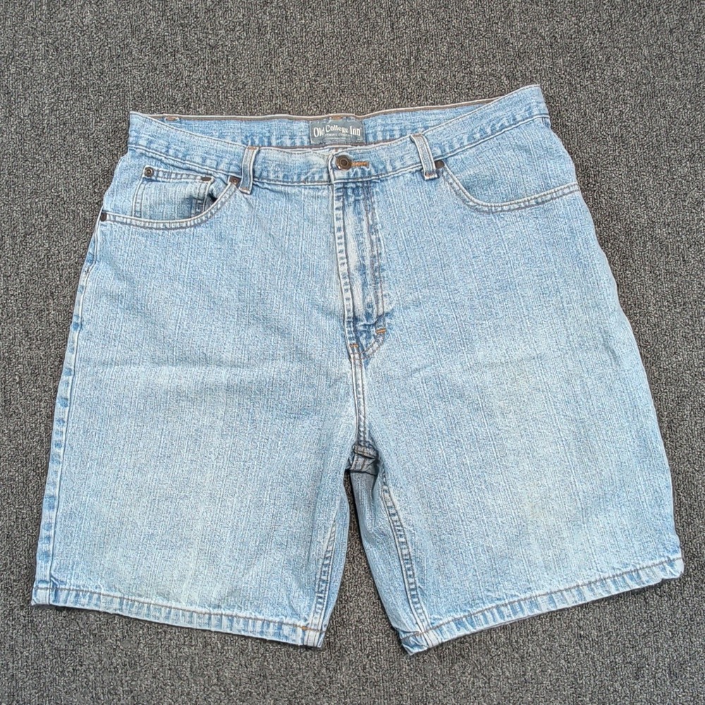 Old College Inn Vintage 90s Denim Jorts 36 Light Wash Relaxed Baggy Skate Y2K